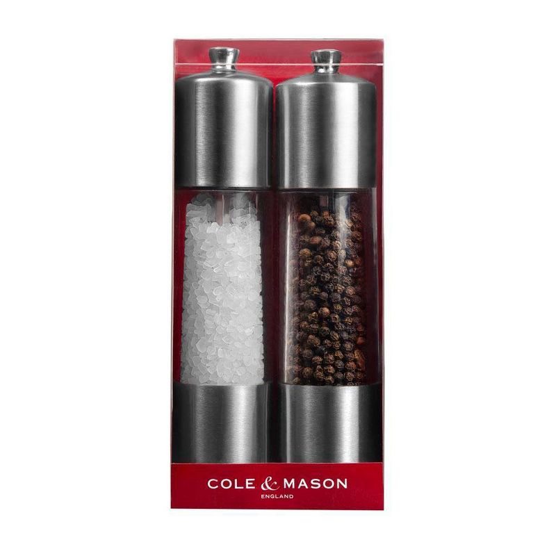 Cole &#38; Mason 8&#34; Stainless Steel Salt and Pepper Mill Set, 5 of 9