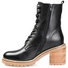 Journee Signature Women's Genuine Leather Malle Round Toe Stacked Combat Booties - 2 of 4
