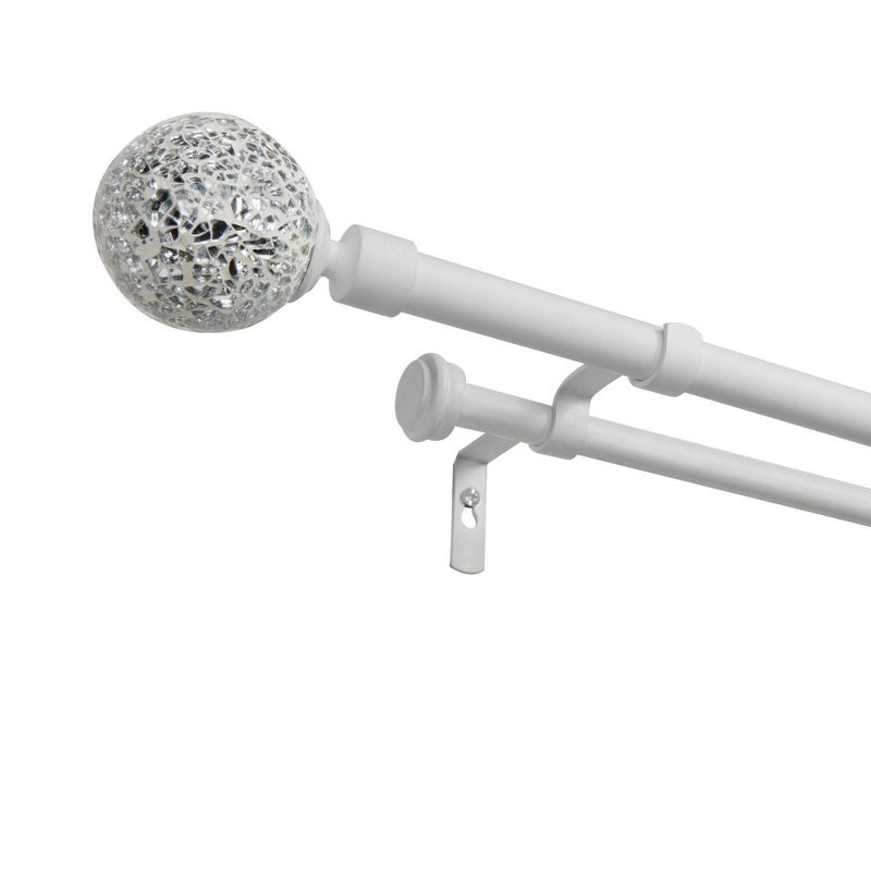 Exclusive Home White Mosaic Double Curtain Rod, 1 of 7
