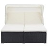 vidaXL Sunbed Black and Cream White - 2 of 2