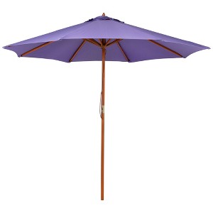 Northlight Outdoor Patio Market Umbrella with Wooden Pole - 8.5' - Purple - 1 of 4
