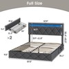 Upholstered Platform Bed Frame with Storage Drawers, Charging Station & LED Lights, Grey - 2 of 4