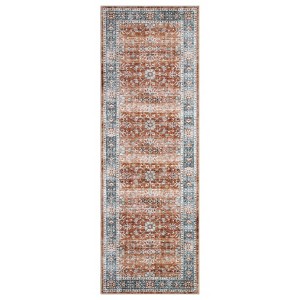 Washable Vintage Floral Living Room Rugs, Distressed Print Non Slip Bedroom Carpet, Retro Accent Dining Room Kitchen Rugs - 1 of 4
