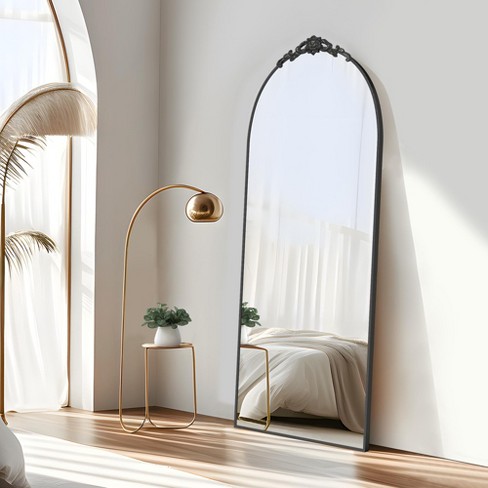 Dovelina Vintage Arched Full Length Standing Mirror Vanity Floor Mirror ...