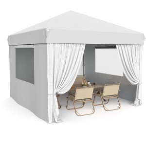 10x10 Pop Up Canopy Tent Outdoor Gazabo with 4 Removable Sidewalls, Heavy Duty Commercial Instant Tent Shelter for Parties, Garden, Patios - 1 of 4