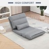 Resenkos Adjustable Floor Chair Sofa Bed, 6-Position Backrest with Pillow, Adult Use, No Assembly, Polyester, Gray - 4 of 4
