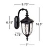 John Timberland Bellagio Vintage Outdoor Wall Light Fixtures Set of 2 Texturized Black Downbridge 16 1/2" Clear Hammered Glass for Post Exterior Barn - 4 of 4