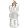 Old World Christmas Blown Glass Ornament for Christmas Tree, Marshmallow Bunny - 3 of 4
