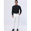 Lars Amadeus Men's Slim Fit Flat Front Business Checked Printed Trousers - 3 of 4
