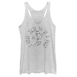 Women's Toy Story Want to be Forky Racerback Tank Top - 1 of 3