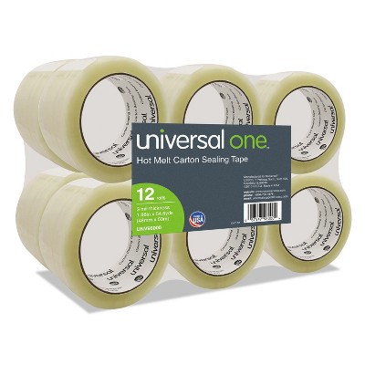 Universal Heavy-Duty Box Sealing Tape 48mm x 50m 3" Core Clear 12/Pack 96000