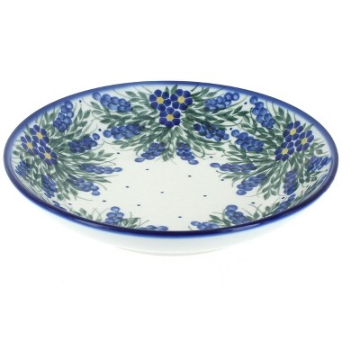 Blue Rose Polish Pottery Hyacinth Large Salad Bowl