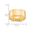 Black Bow Jewelry 10mm 14K White or Yellow Gold Flat Ridged Edge Standard Fit Band - 4 of 4