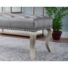 Roundhill Furniture Decor Maxem Tufted Faux Leather Upholstered Seat with Nailhead Trim Bench - 2 of 3