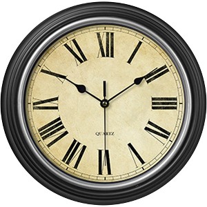 REGALWOVEN Plastic Battery Powered Silent Roman Digital Wall Clock 12 Inches - 1 of 4