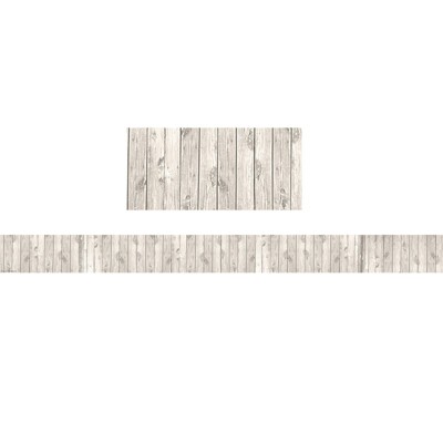 Teacher Created Resources White Wood Design Straight Border Trim, 35 Feet (Pack of 6)