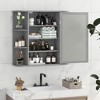 Tangkula Wall Mounted Medicine Storage Cabinet Bathroom Organizer Cupboard W/Mirror Gray - 3 of 4