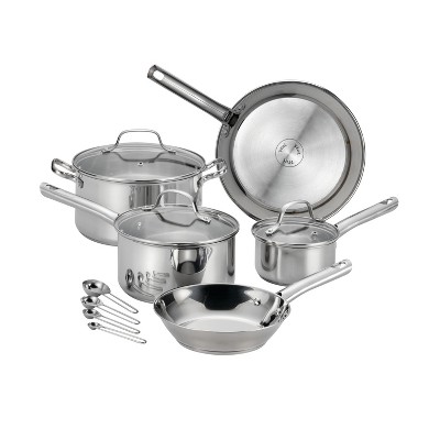 Cook N Home 12-Piece Stainless Steel Cookware Set, Silver