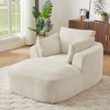 Oversized Chaise Lounge Chair with Comfy Pillows, Corduroy Upholstered Sleeper Sofa Bed, No Assembly - ModernLuxe - 2 of 4