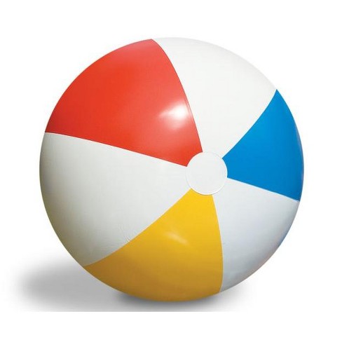 Swim Central 36 White and Red Classic Inflatable 6 Panel Beach Ball