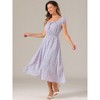 Allegra K Women's Floral Square Neck Elastic Waist Flare Maxi Sundresses - 2 of 4