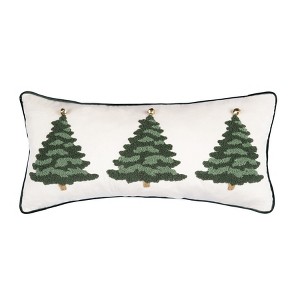 C&F Home Flocked Trees Throw Pillow, 12" x 24" - 1 of 4