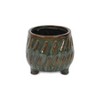 Cheung's Astrona Raised Round Dual Band Diagonal Patterned Ceramic Pot- Small - Dark Copper - 2 of 3