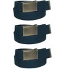 CTM Men's Fabric Belt with Brass Flip Top Buckle (Pack of 3) - 4 of 4