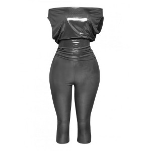 I am a Fashion Junky Lose Fit Shimmer Top And Capri Set - 1 of 4