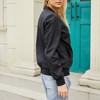 Womens Bomber Jacket Coat Fall Casual Long Sleeve Stand Collar Zip Up Lightweight Fashion Jackets Outfits with Pockets - 4 of 4