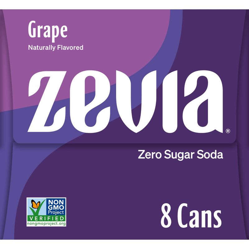 Zevia Grape Zero Calorie Soda - 8pk/12 fl oz Cans, 4 of 5
