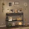 Aheaplus Entryway Table  with Adjustable Storage Shelves, Sofa Table with 2 Drawers, Charging Station - 2 of 4