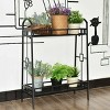 Costway Heavy Duty 2 Tier Metal Flower Pot Rack Plant Display Stand Shelf Holder Decor - 2 of 4