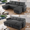 Vipbear 81" Sleeper Sofa Bed with Pull Out Bed, L Shaped Couch Sectional Sleeper Sofa - 3 of 4
