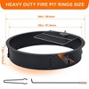 Fire Pit Ring Insert , Outdoor Fire Pit Liner Round Solid Steel Fire Ring with Cooking Grate, Heavy Duty Metal Steel Firepit Rings for Wood - 3 of 4