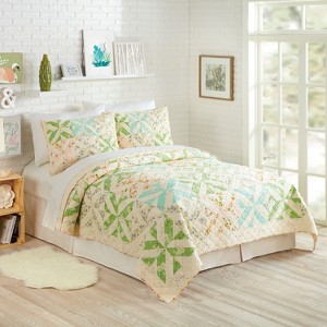 3pc Full/Queen Cascade Quilt Set Ivory - Bonnie Christine for Makers Collective, White