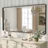 Apmir 60 in. W x 30 in. H Rectangular Aluminum Alloy Framed and Tempered Glass Wall Mirror in Matte Black - 4 of 4