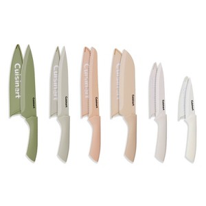 Cuisinart Advantage 12pc Ceramic-Coated Color Knife Set with Blade Guards Muted Meadow - 1 of 4
