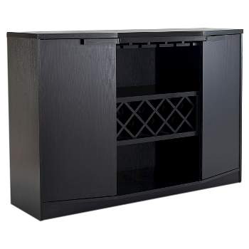 Rosio Transitional Criss Cross Wine Storage Dining Buffet Black - HOMES: Inside + Out
