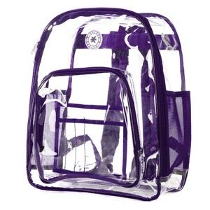 K-Cliffs Clear Backpack Heavy Duty See Through Student School Bookbag Transparent Security Travel Daypack Work Bag - 1 of 4
