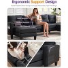 116 Inch Wide Faux Leather Sectional Couch with USB and Cup Holders , Comfy Tufted U Shaped Sofa and Chaise Lounge, Office Leather Sofa - 4 of 4