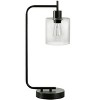 Monarch Specialties Lighting 20inchH Table Lamp Usb Port Included Black Metal Glass Shade Modern - 2 of 4