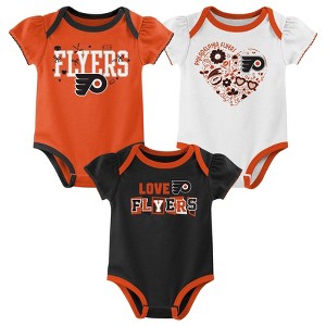 NHL Philadelphia Flyers Baby Girls'' 3pk Bodysuit - 1 of 4