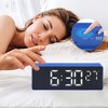 Unique Bargains Digital Corded Electric Temperature Dimmable Snooze Alarm Clock 6.3 x 2.2 x 1 inch - 3 of 4