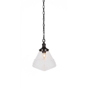 Toltec Lighting Juno 1 - Light Pendant in  Matte Black with 10" Clear Bubble Shade - 1 of 1