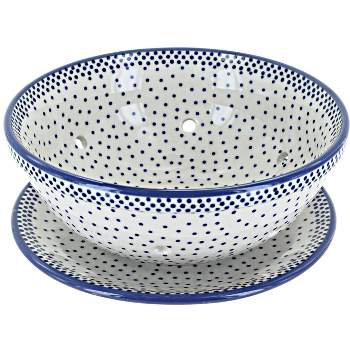 Blue Rose Polish Pottery M076 Manufaktura Berry Bowl With Plate