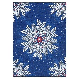 COZONY Christmas Snowflake Area Rug, Washable Non-Slip Accent Rug for Entryway, Front Door, Bedroom, Living Room & Indoor Holiday Decor - 1 of 4