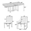 7-Piece Extendable Dining Set with Pedestal Table, 6 Upholstered Chairs, Solid Wood Construction, Removable Leaf, Classic Style-Cuddlewood - 4 of 4