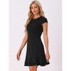 Allegra K Women's Cap Sleeves Round Neck Tiered Ruffled Hem Midi Dress - 2 of 4