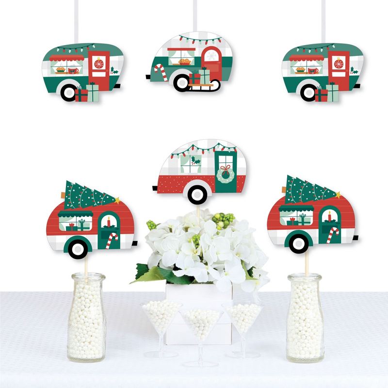 Big Dot of Happiness Camper Christmas - Decorations DIY Red and Green Holiday Party Essentials - Set of 20, 1 of 7